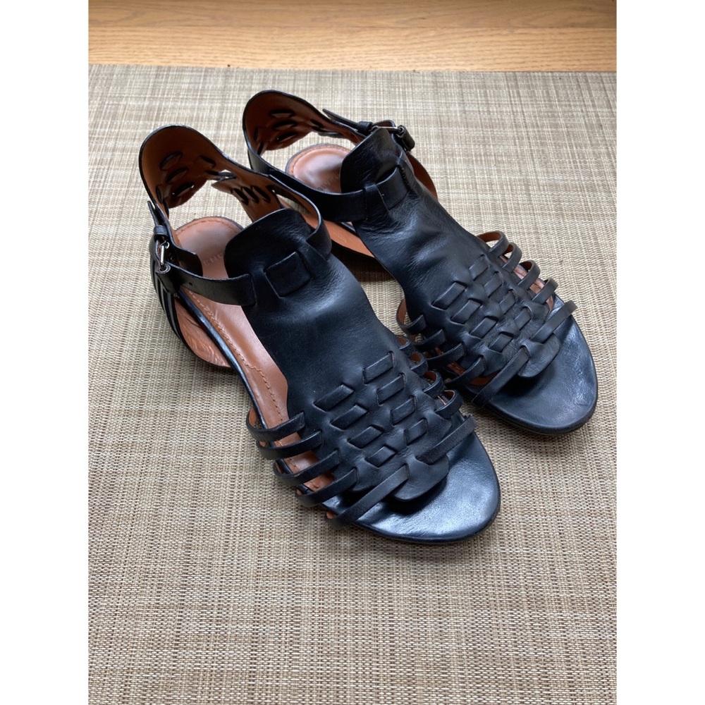 Givenchy Black Leather Huarache Sandals